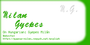 milan gyepes business card